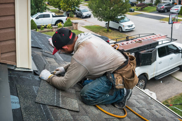 Professional Flat Roof Repair technician working in Zanesfield, OH